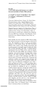 Cover page: A lower BMI and growth hormone use results in decreased mortality in Prader-Willi syndrome