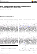 Cover page: Rapid systematic assessment of the detection and attribution of regional anthropogenic climate change