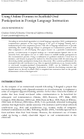 Cover page: Using Online Forums to Scaffold Oral Participation in Foreign Language Instruction