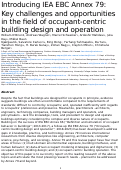 Cover page: Introducing IEA EBC annex 79: Key challenges and opportunities in the field of occupant-centric building design and operation