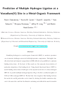 Cover page: Prediction of Multiple Hydrogen Ligation at a Vanadium(II) Site in a Metal–Organic Framework