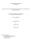 Cover page: Study of Tectonic Tremor in Depth: Triggering Stress Observation and Model of the Triggering Mechanism