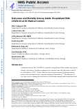 Cover page: Outcomes and Mortality Among Adults Hospitalized With COVID-19 at US Medical Centers