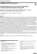 Cover page of Young adult Latino testicular cancer survivors: a pilot study of Goal-focused Emotion regulation Therapy (GET)