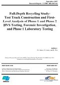 Cover page: Full-Depth Recycling Study: Test Track Construction and First-Level Analysis of Phase 1 and Phase 2 HVS Testing, Forensic Investigation, and Phase 1 Laboratory Testing