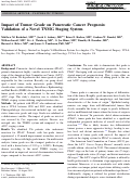 Cover page: Impact of Tumor Grade on Pancreatic Cancer Prognosis: Validation of a Novel TNMG Staging System