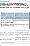 Cover page: Optimization of MicroCT Imaging and Blood Vessel Diameter Quantitation of Preclinical Specimen Vasculature with Radiopaque Polymer Injection Medium