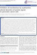 Cover page: Inhibition of transketolase by oxythiamine altered dynamics of protein signals in pancreatic cancer cells