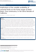 Cover page: Implications of the variable availability of seasonal foods on the home ranges of black bears, Ursus americanus, in the Sierra Nevada of California