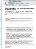 Cover page: Patient-Centered Medical Home Care for Adolescents in Need of Mental Health Treatment