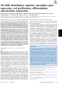 Cover page: The DME demethylase regulates sporophyte gene expression, cell proliferation, differentiation, and meristem resurrection