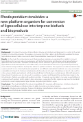 Cover page: Rhodosporidium toruloides: a new platform organism for conversion of lignocellulose into terpene biofuels and bioproducts