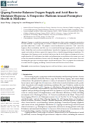 Cover page: Qigong Exercise Balances Oxygen Supply and Acid-Base to Modulate Hypoxia: A Perspective Platform toward Preemptive Health &amp; Medicine