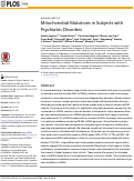 Cover page: Mitochondrial Mutations in Subjects with Psychiatric Disorders