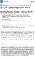 Cover page: Quantitative Trait Locus and Brain Expression of HLA-DPA1 Offers Evidence of Shared Immune Alterations in Psychiatric Disorders.
