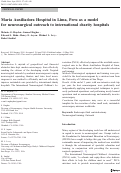 Cover page: Maria Auxiliadora Hospital in Lima, Peru as a model for neurosurgical outreach to international charity hospitals