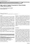 Cover page: High-resolution Computed Tomography for Clinical Imaging of Bone Microarchitecture