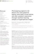 Cover page: Phenotyping grapevine red blotch virus and grapevine leafroll-associated viruses before and after symptom expression through machine-learning analysis of hyperspectral images.