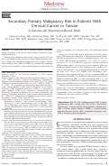 Cover page: Secondary Primary Malignancy Risk in Patients With Cervical Cancer in Taiwan