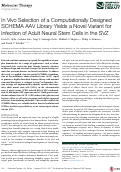 Cover page: In&nbsp;Vivo Selection of a Computationally Designed SCHEMA AAV Library Yields a Novel Variant for Infection of Adult Neural Stem Cells in the SVZ