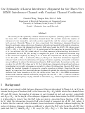 Cover page: On Optimality of Linear Interference Alignment for the Three-User MIMO Interference Channel with Constant Channel Coefficients