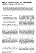 Cover page: Employer Perspectives on the Role of Soft Skills in Subsidized Employment Relationships