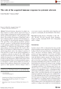 Cover page: The role of the acquired immune response in systemic sclerosis