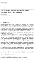 Cover page: Reconsidering Racial Bias in Motor Vehicle Searches: Theory and Evidence
