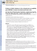 Cover page: Evidence of allelic imbalance in the schizophrenia susceptibility gene ZNF804A in human dorsolateral prefrontal cortex