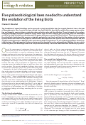 Cover page: Five palaeobiological laws needed to understand the evolution of the living biota