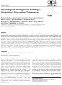 Cover page: Psychological Strategies for Winning a Geopolitical Forecasting Tournament