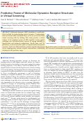 Cover page: Predictive Power of Molecular Dynamics Receptor Structures in Virtual Screening