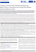 Cover page: Timing of Antiretroviral Therapy Initiation and Risk of Cancer Among Persons Living With Human Immunodeficiency Virus