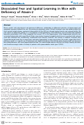 Cover page: Dissociated Fear and Spatial Learning in Mice with Deficiency of Ataxin-2