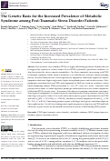 Cover page: The Genetic Basis for the Increased Prevalence of Metabolic Syndrome among Post-Traumatic Stress Disorder Patients