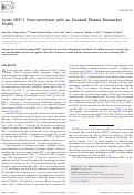 Cover page: Acute HIV-1 Seroconversion with an Unusual Plasma Biomarker Profile