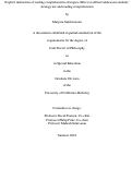 Cover page: Explicit instruction of reading comprehension strategies: Effect on d/Deaf adolescent students’ strategy use and reading comprehension