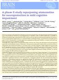 Cover page: A phase II study repurposing atomoxetine for neuroprotection in mild cognitive impairment.