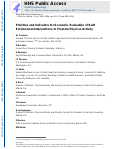 Cover page: Priorities and Indicators for Economic Evaluation of Built Environment Interventions to Promote Physical Activity.