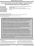 Cover page: Chest Pain of Suspected Cardiac Origin: Current Evidence-based Recommendations for Prehospital Care