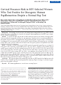 Cover page: Cervical Precancer Risk in HIV-Infected Women Who Test Positive for Oncogenic Human Papillomavirus Despite a Normal Pap Test