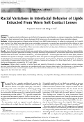 Cover page: Racial Variations in Interfacial Behavior of Lipids Extracted From Worn Soft Contact Lenses