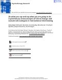 Cover page: Do what you say and say what you are going to do: A preliminary meta-analysis of client change and sustain talk subtypes in motivational interviewing