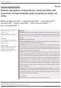 Cover page: Patients perceptions of their doctors notes and after-visit summaries: A mixed methods study of patients at safety-net clinics.