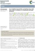 Cover page: Ice nucleation by particles containing long-chain fatty acids of relevance to freezing by sea spray aerosols.