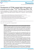 Cover page: Development of CD46 targeted alpha theranostics in prostate cancer using 134Ce/225Ac-Macropa-PEG4-YS5