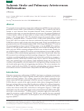 Cover page: Ischemic Stroke and Pulmonary Arteriovenous Malformations: A Review.