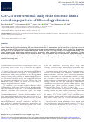 Cover page: Ctrl-C: a cross-sectional study of the electronic health record usage patterns of US oncology clinicians.