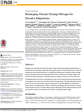 Cover page: Managing Climate Change Refugia for Climate Adaptation