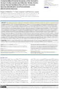 Cover page: Complete Mitochondrial Genomes of the Cherskii’s Sculpin Cottus czerskii and Siberian Taimen Hucho taimen Reveal GenBank Entry Errors: Incorrect Species Identification and Recombinant Mitochondrial Genome